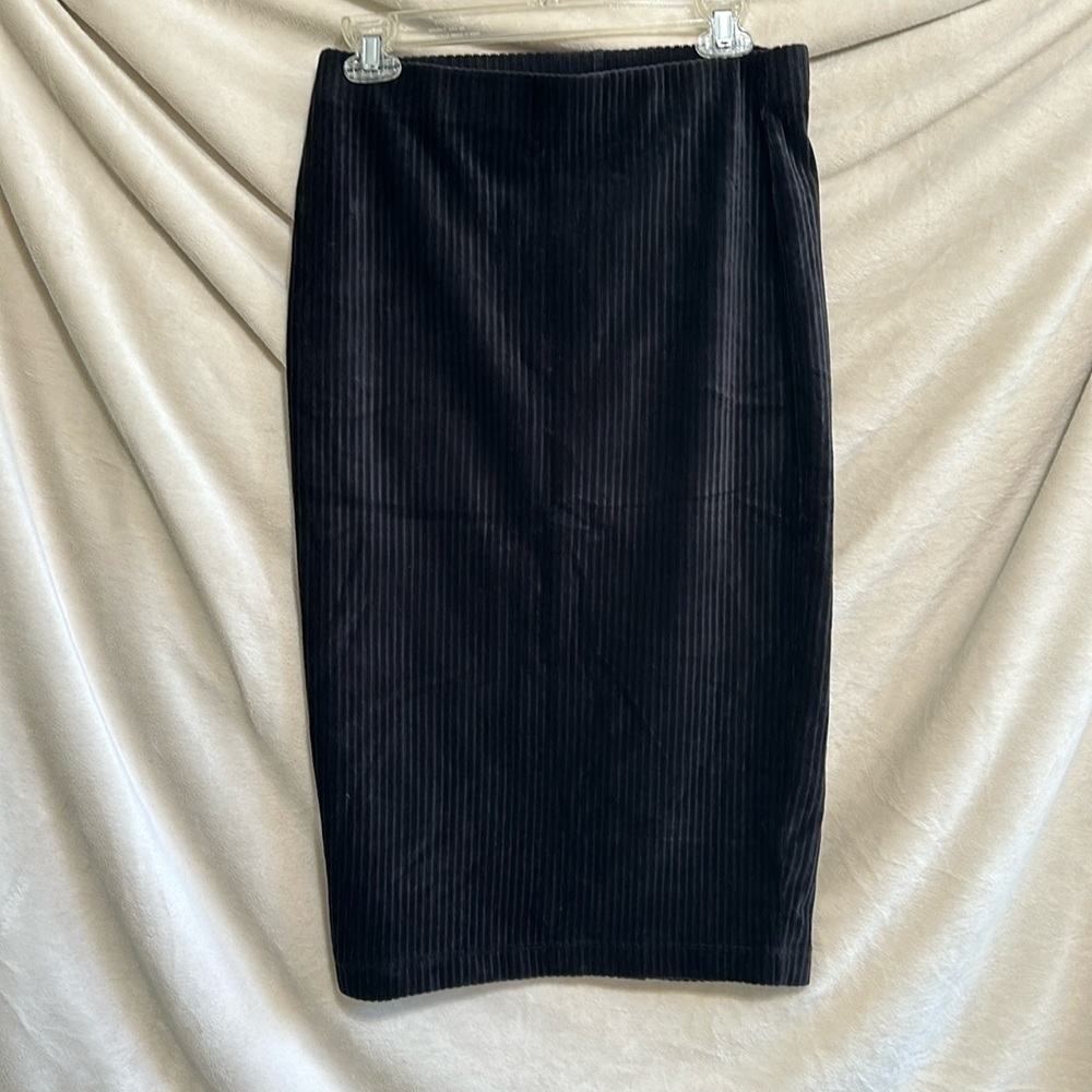 J. Jill velvet black midi skirt